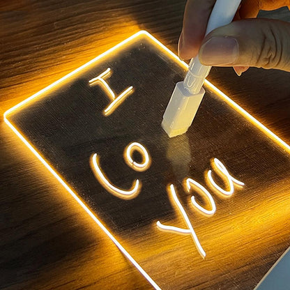 Creative LED Night Light Message Board with Pen - Gift & Decor