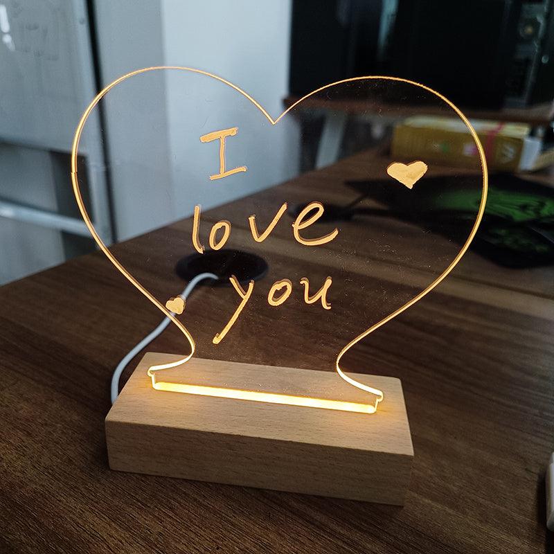 Creative LED Night Light Message Board with Pen - Gift & Decor